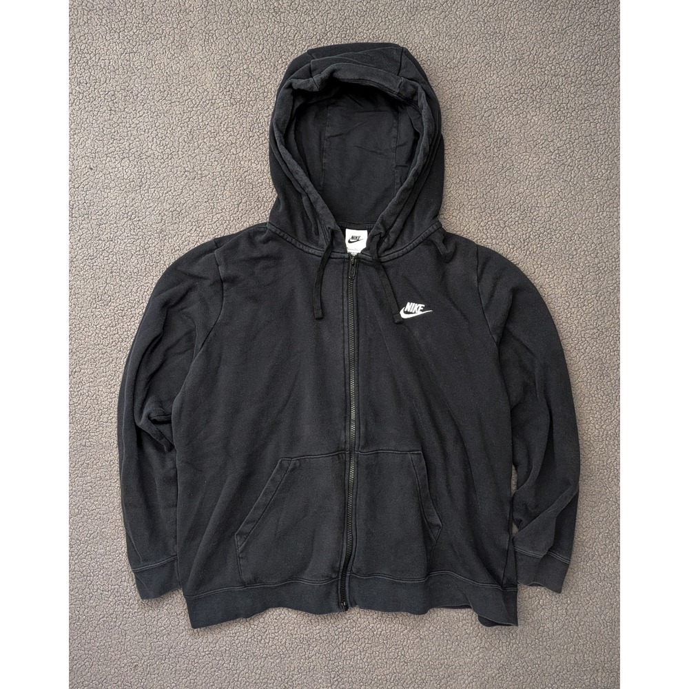Nike Sportswear Club Fleece Full Zip Hoodie Black XL Embroidered Logo BV2648-010